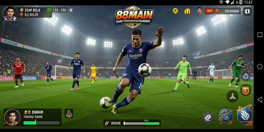 Screenshot utama 88MAIN menampilkan pertandingan sepak bola yang seru dan interaktif.