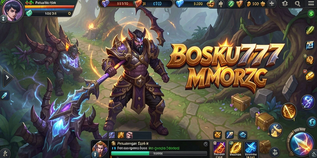 Tampilan gameplay epik dari BOSKU777 dalam dunia MMORPG.