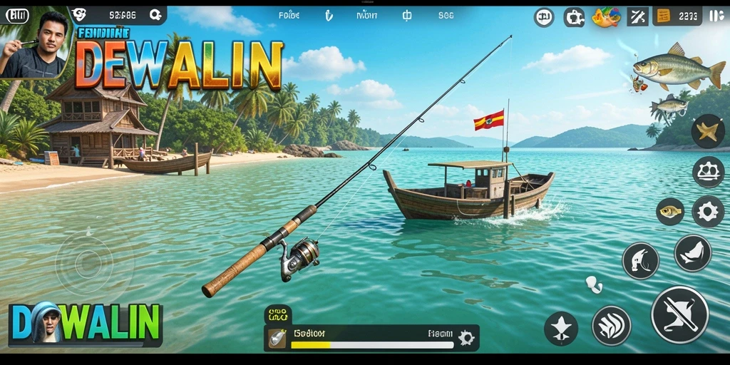 Tangkapan ikan yang luar biasa dalam gameplay DEWALIN.