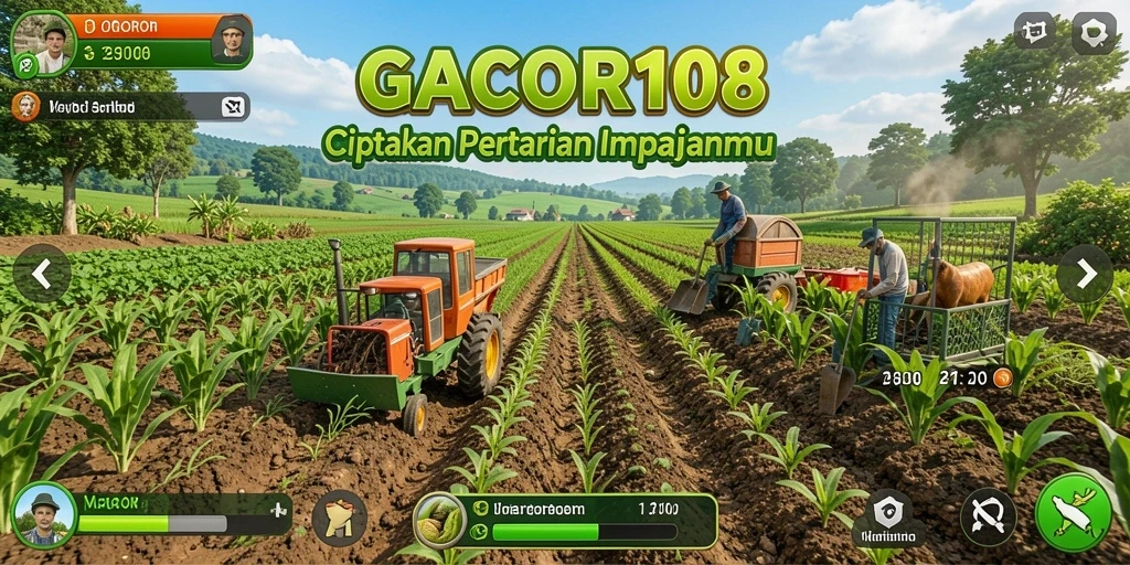 Tangkapan layar memperlihatkan gameplay bertani yang seru di GACOR108.