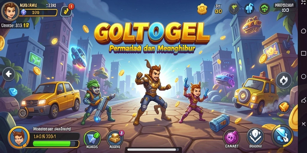 Screenshot gameplay GOLTOGEL menunjukkan keseruan dan tantangan dalam permainan Arcade.
