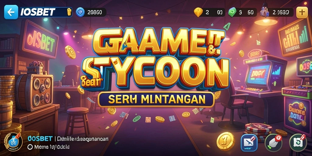 Tangkapan layar gameplay IOSBET menampilkan manajemen bisnis yang dinamis.