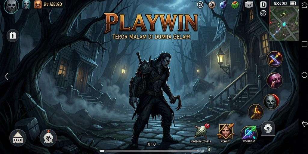 Tampilan gameplay menegangkan di dalam dunia Horror PLAYWIN.