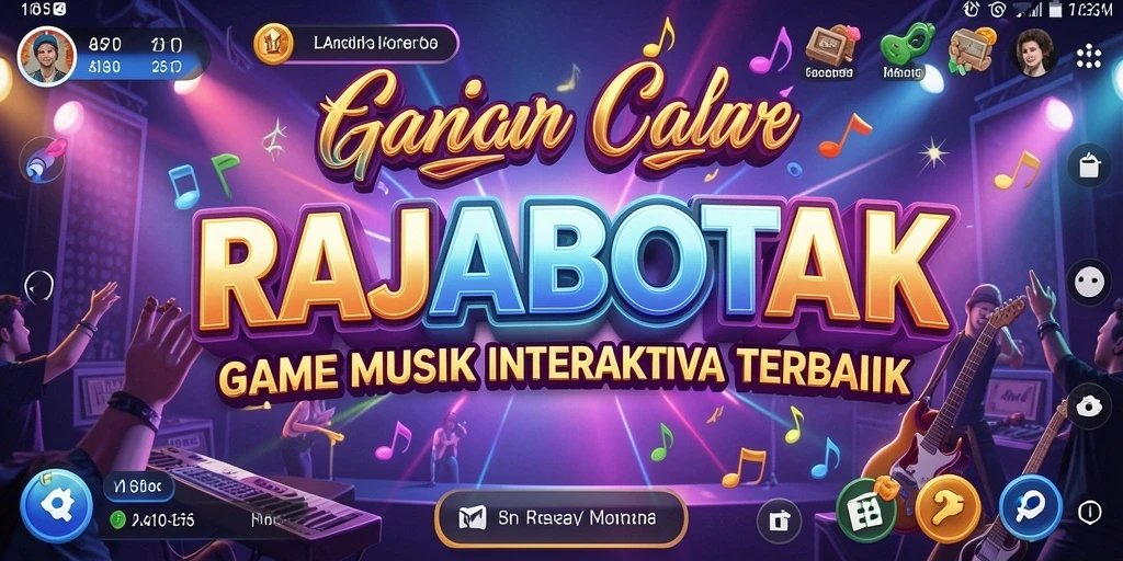 Screenshot gameplay RAJABOTAK menampilkan tantangan musik yang seru.