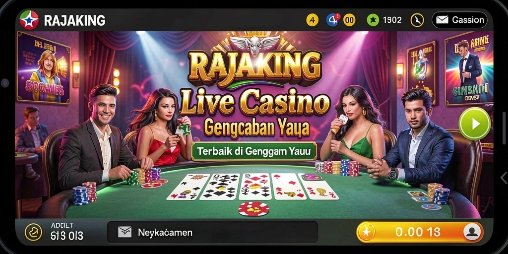Gameplay Live Casino RAJAKING yang mendebarkan dan interaktif.