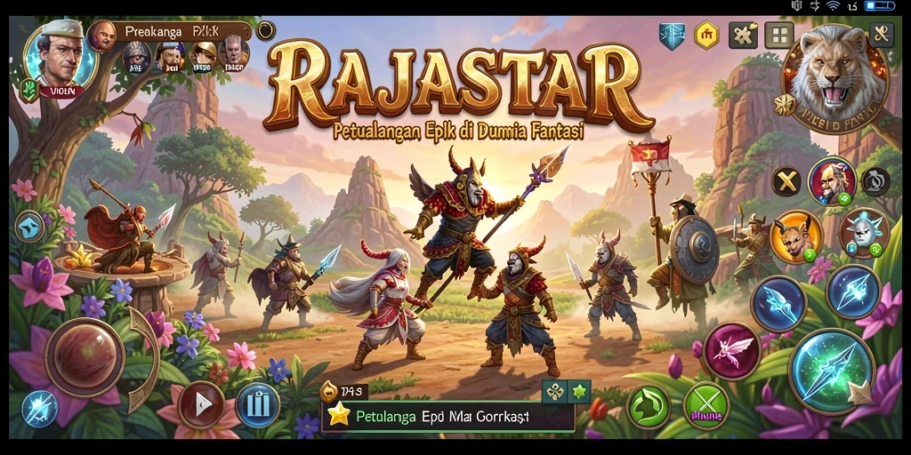 Tampilan gameplay RAJASTAR yang menakjubkan di dunia RPG.