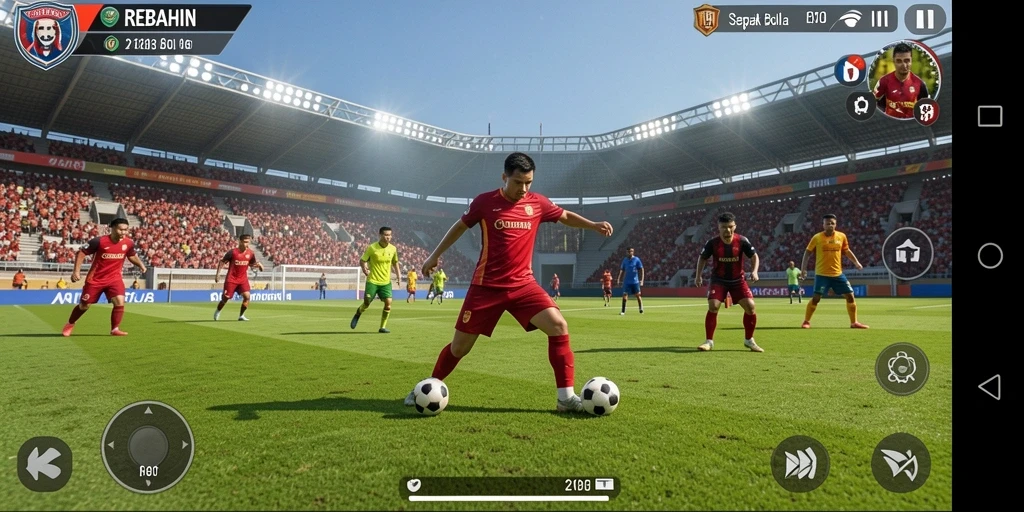 Tampilan gameplay <strong>REBAHIN</strong> yang menarik dan penuh aksi di lapangan.