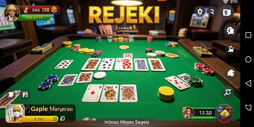 Screenshot gameplay REJEKI menampilkan keseruan bermain Gaple.