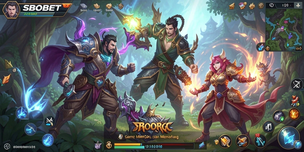Screenshot menampilkan suasana pertempuran epik dalam game MMORPG.