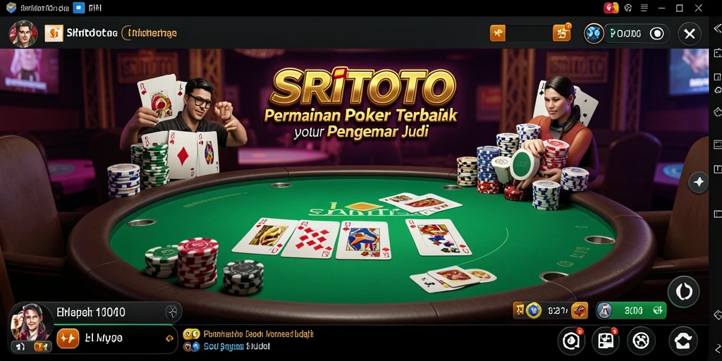 Tampilan menarik dari gameplay poker di SRITOTO.